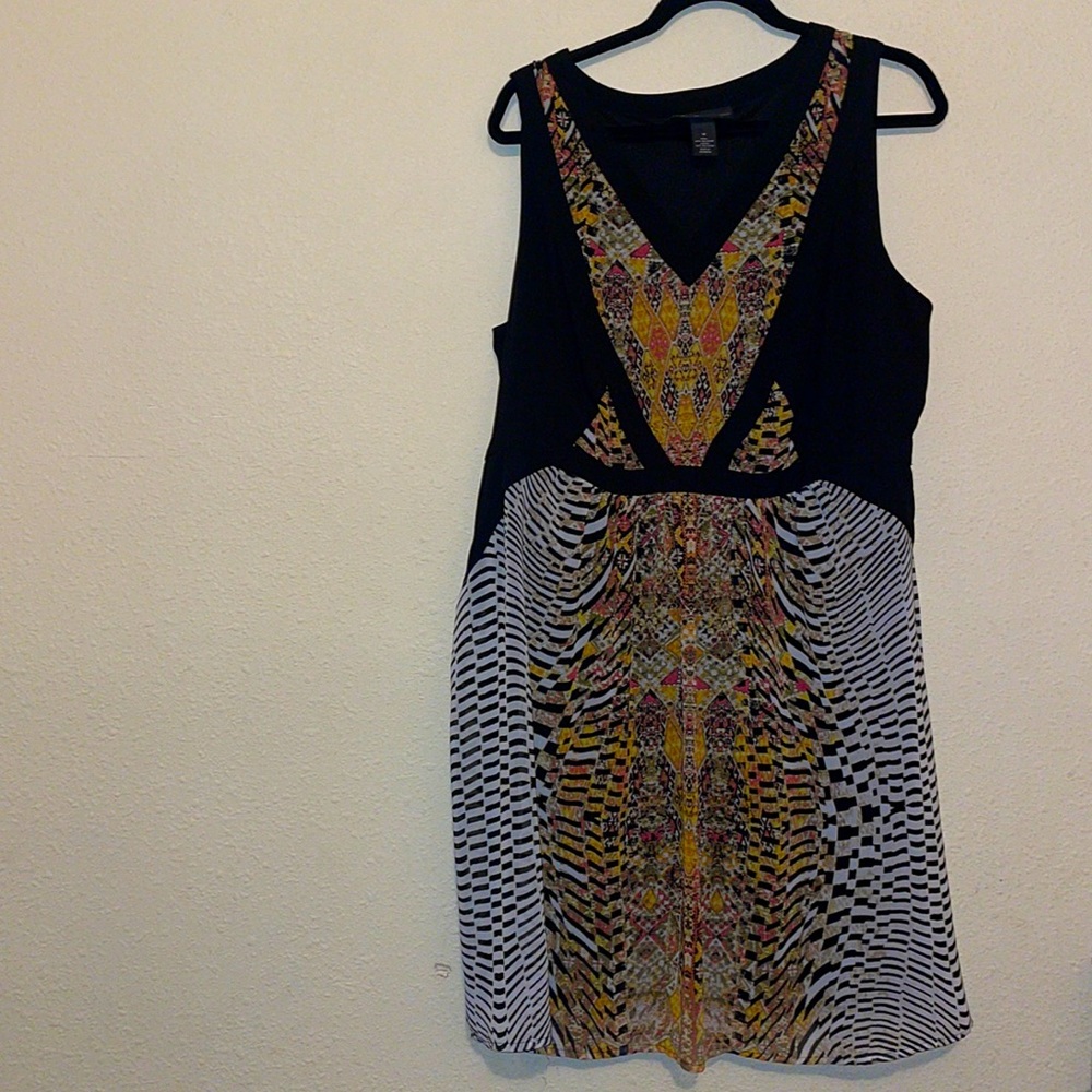 Lane Bryant Black and Multicolor Midi Dress